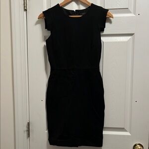 J. Crew Black Sheath Mini Dress Crew Neck Sleeveless
